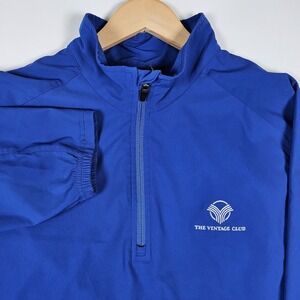 Zero Restriction Mens Large Blue 1/4 Zip Pullover The Vintage Club Wind Jacket